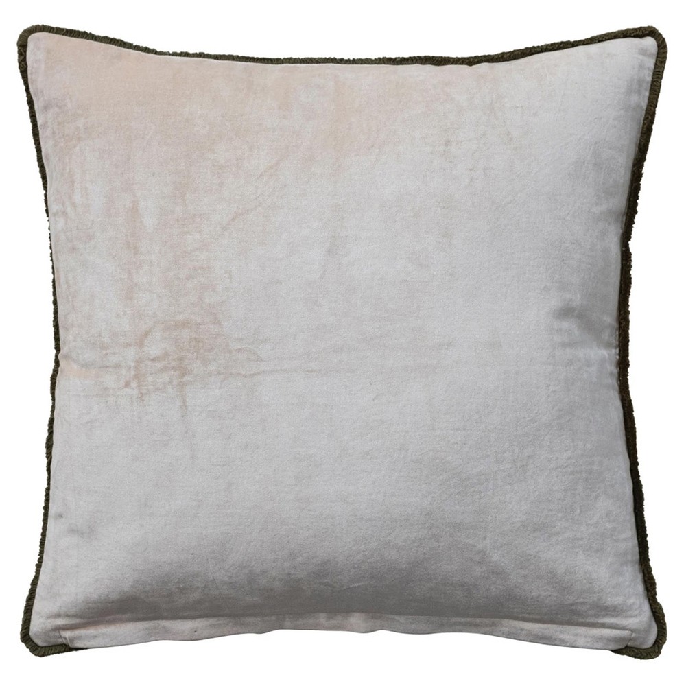 Marcell Updated Traditional Beige Velvet Safari Throw Pillow - 20x20|