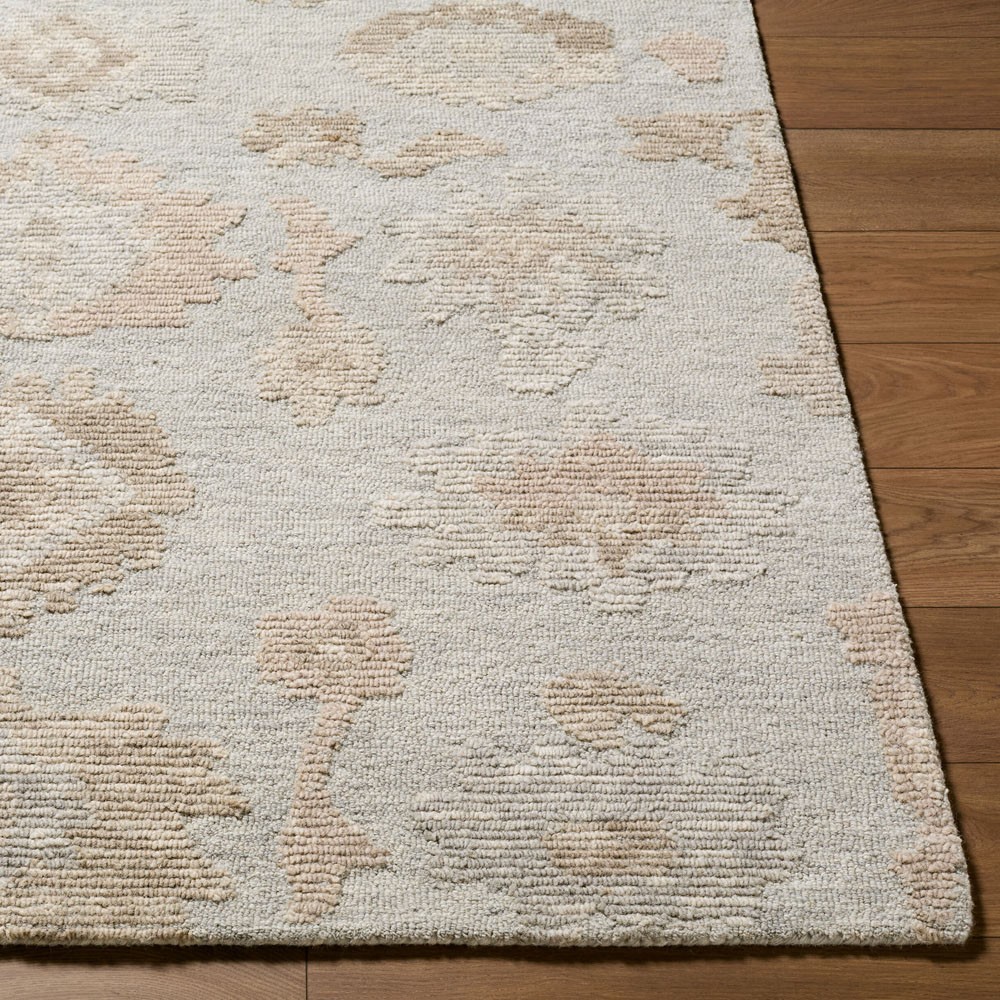 Ammon Updated Traditional Blue Wool Oushak Patterned Rug - 5'x7'6"|