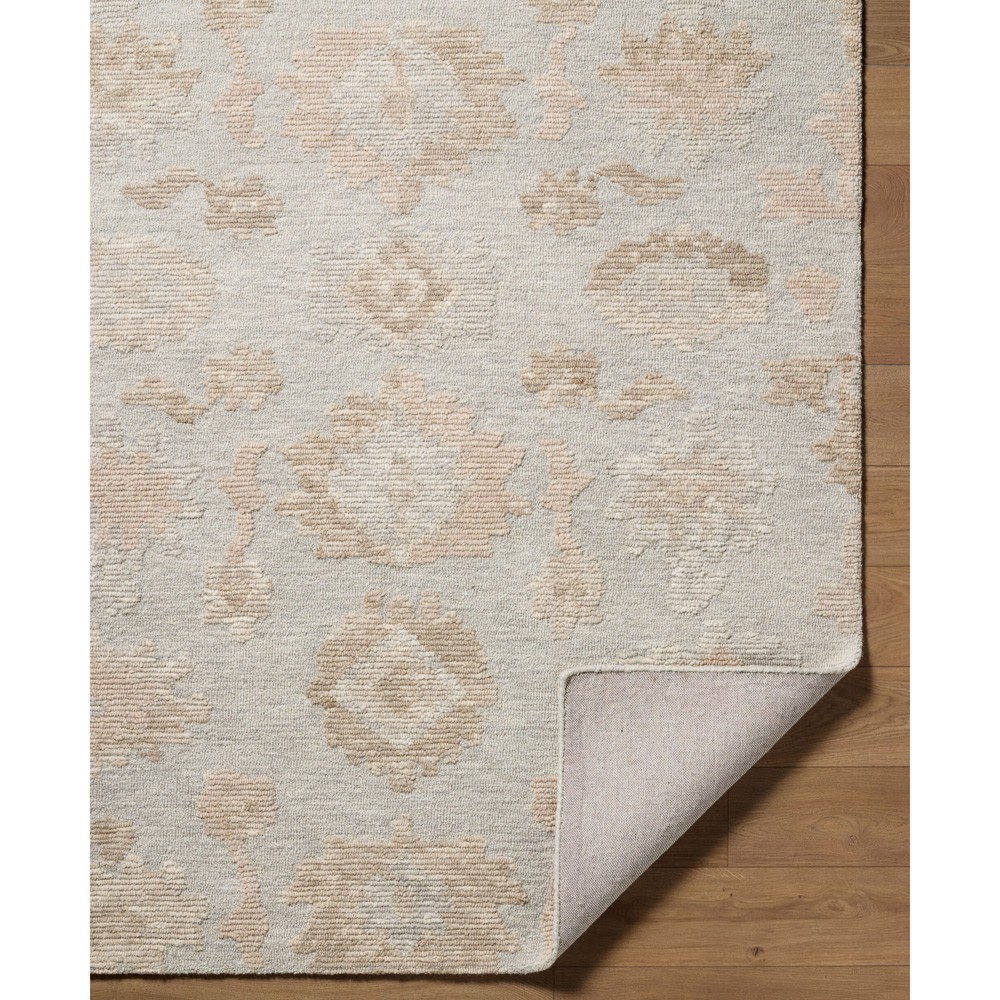 Ammon Updated Traditional Blue Wool Oushak Patterned Rug - 5'x7'6"|