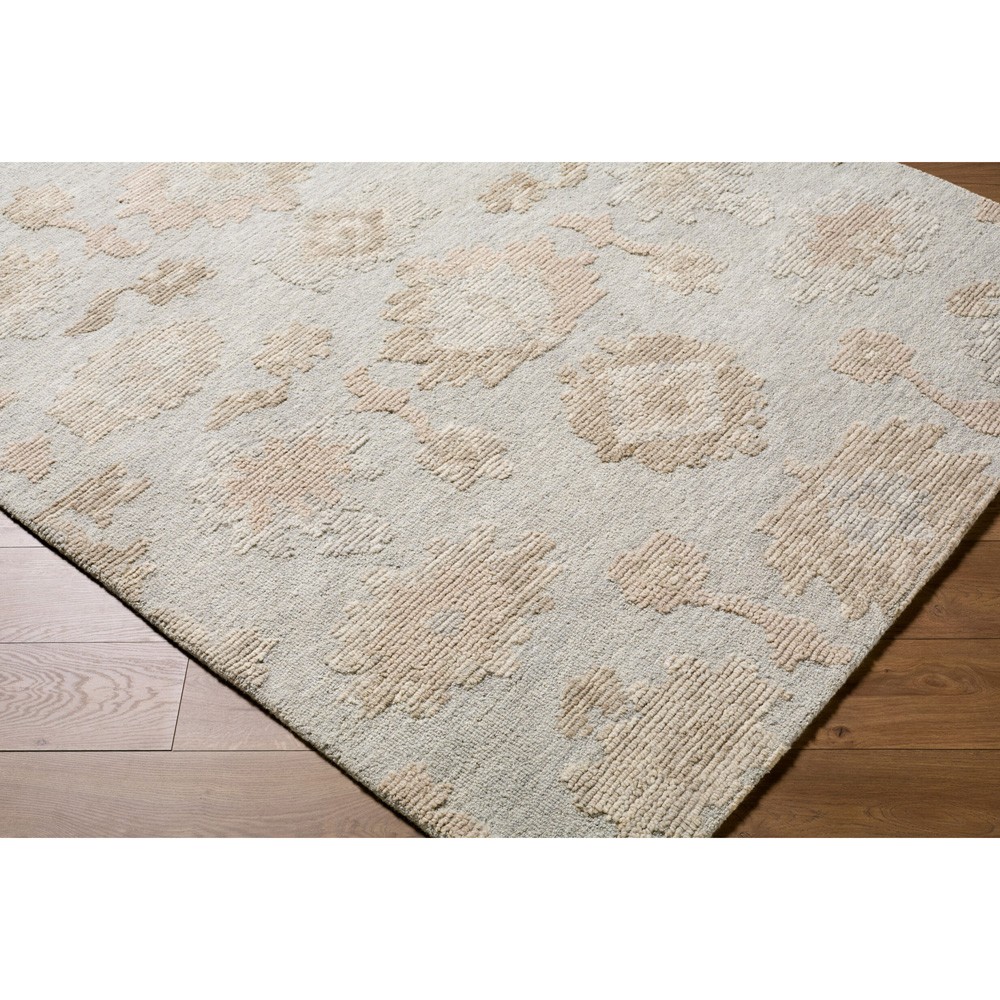 Ammon Updated Traditional Blue Wool Oushak Patterned Rug - 5'x7'6"|