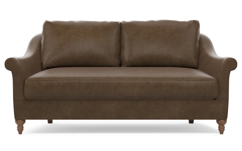 Amelie Cocoa Leather Loveseat - 72"|