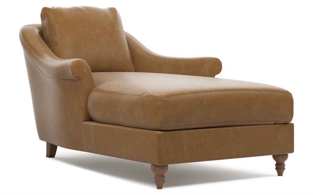 Amelie Brown Sugar Leather Chaise|