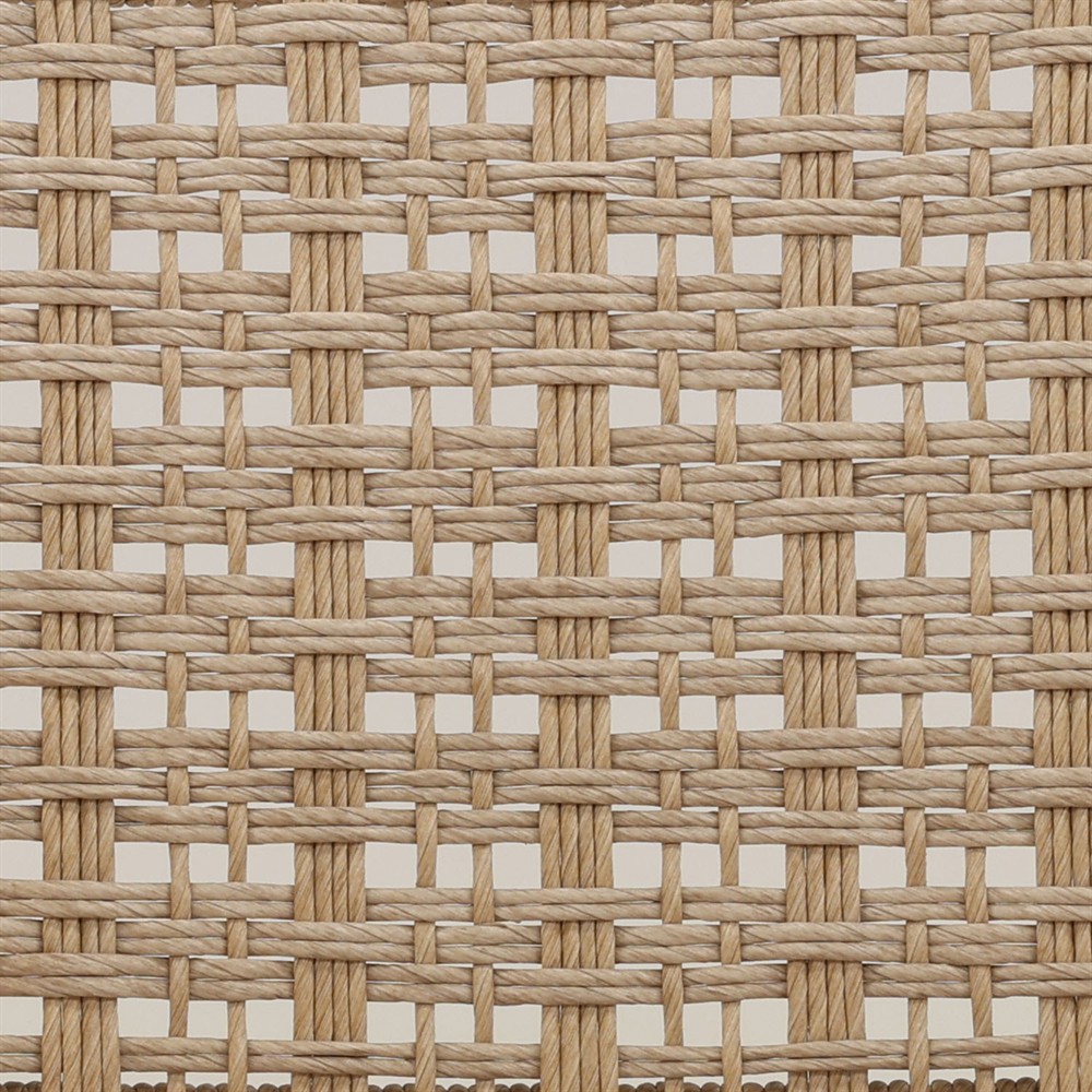 Loane Coastal Beach Sand Woven Wicker Natural Teak Outdoor Dining Arm Chair - Set of 2|