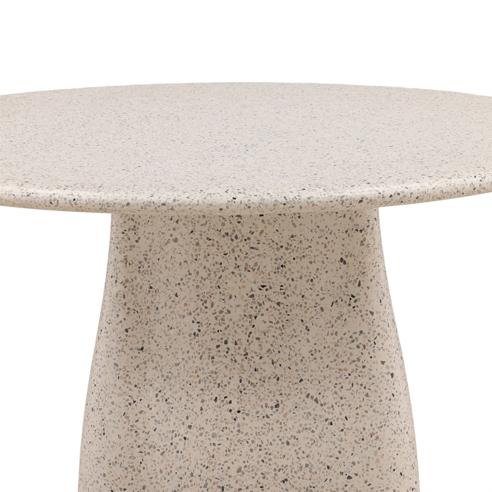 Celiane Modern Classic Off White Terrazzo Round Outdoor Dining Table - 55"|