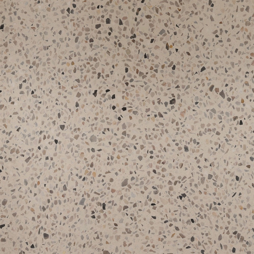 Celiane Modern Classic Off White Terrazzo Round Outdoor Dining Table - 55"|