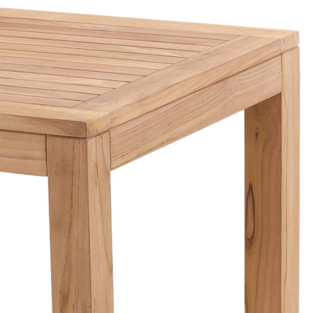 Clotaire Coastal Beach Natural Teak Rectangular Outdoor Dining Table - 71"|