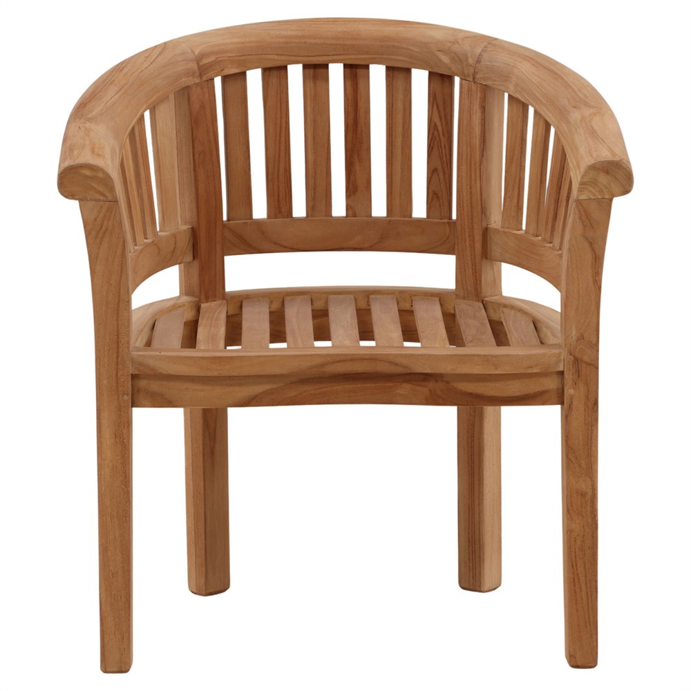 Zelinda Coastal Beach Natural Teak Outdoor Arm Chair|