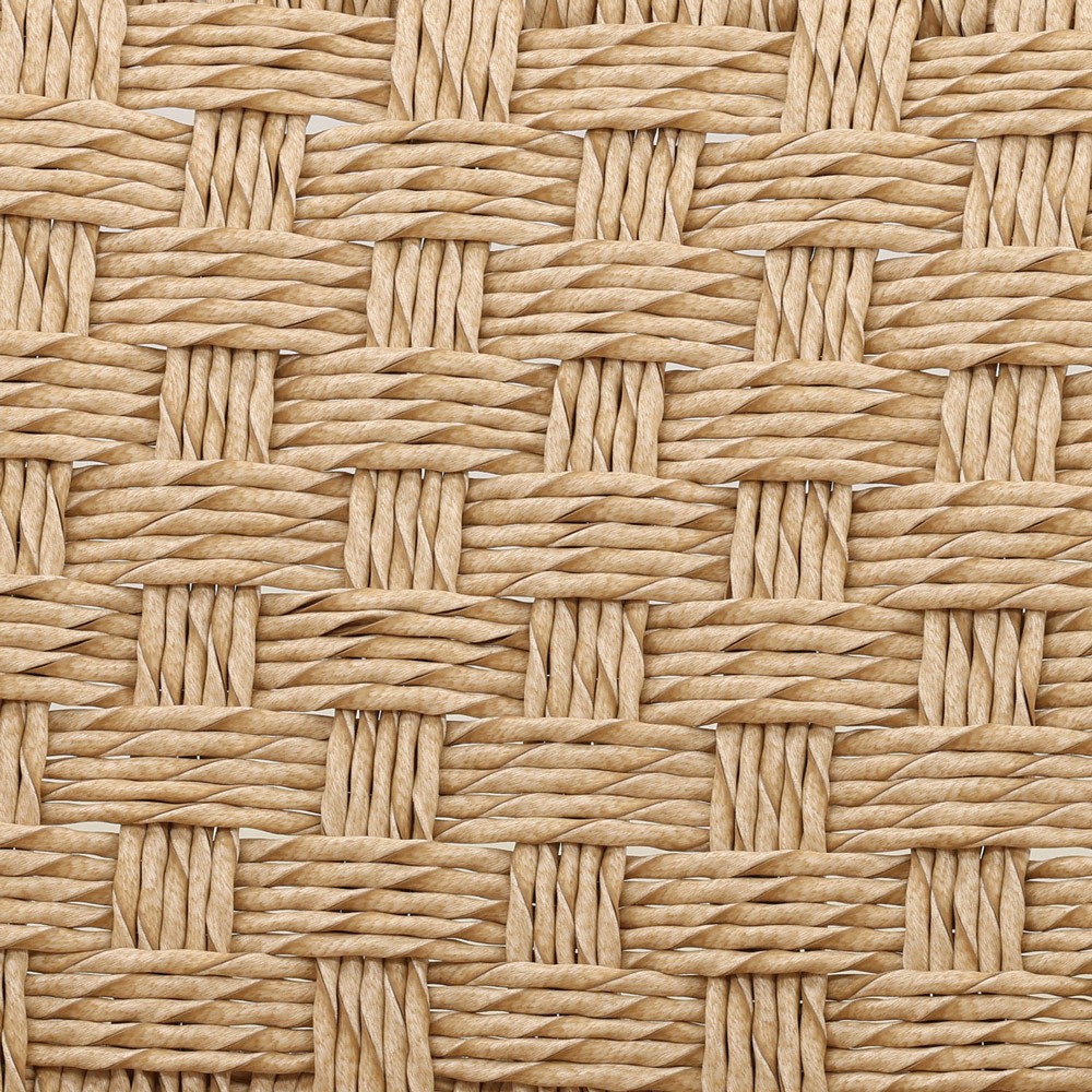 Evariste Coastal Beach Natural Teak Woven Rattan Outdoor Arm Chair|