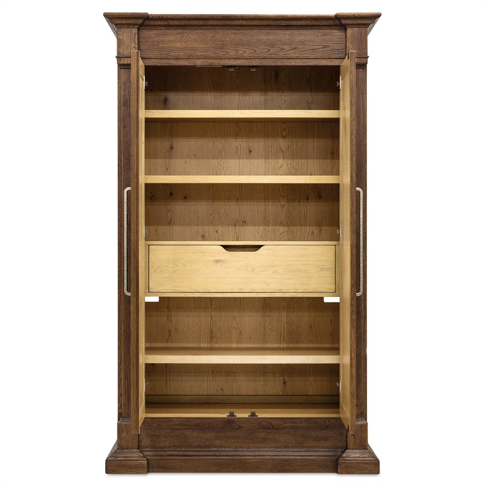 Siena Updated Traditional Brown Oak Wood Wardrobe|