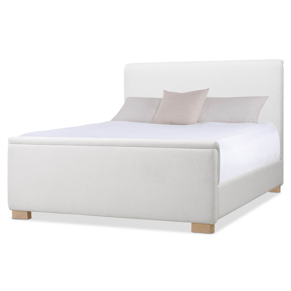 Roman Modern Classic Cream Upholstered Bed - Queen|