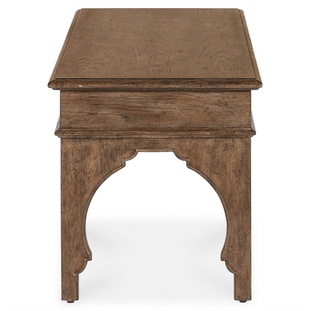 Asher French Country Brown Oak Storage Bench|