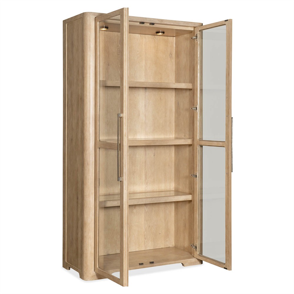 Nigel Coastal Beach Light Oak Display Cabinet|