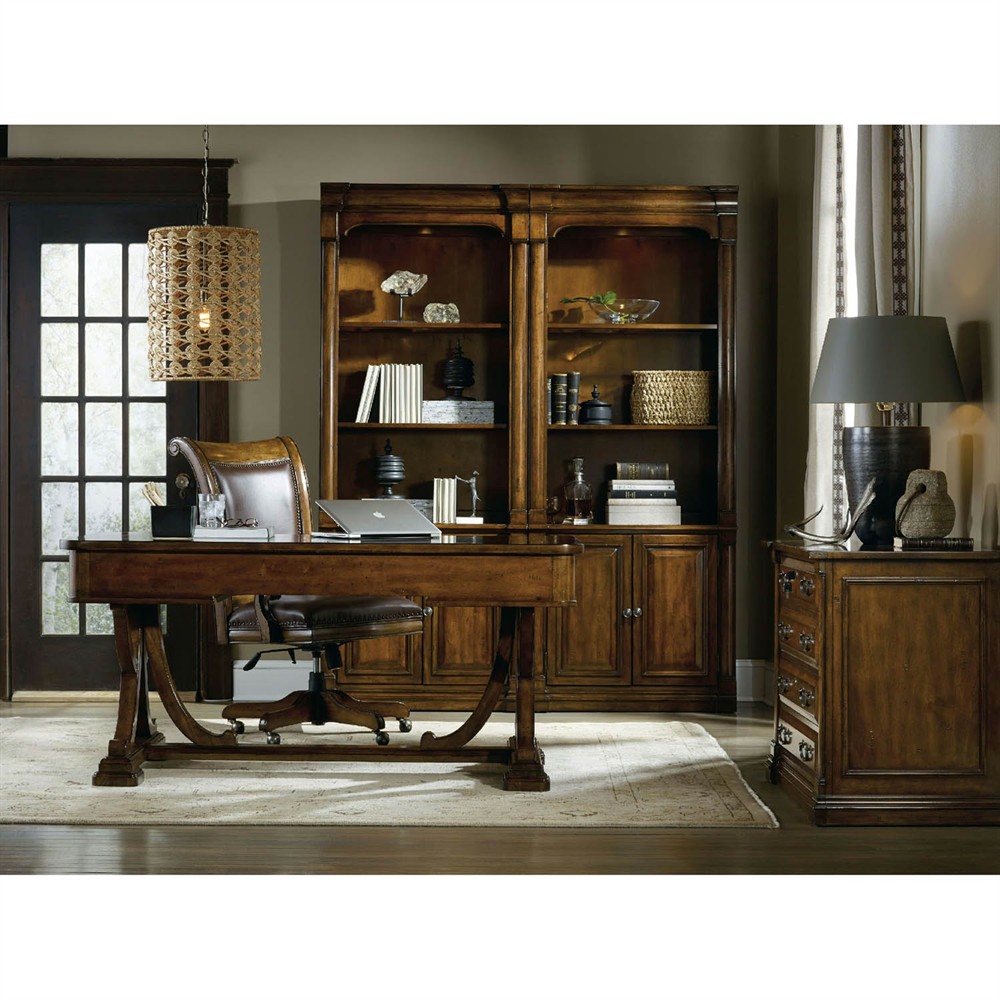 Talia Updated Traditional Dark Brown Alder Wood Bookcase|