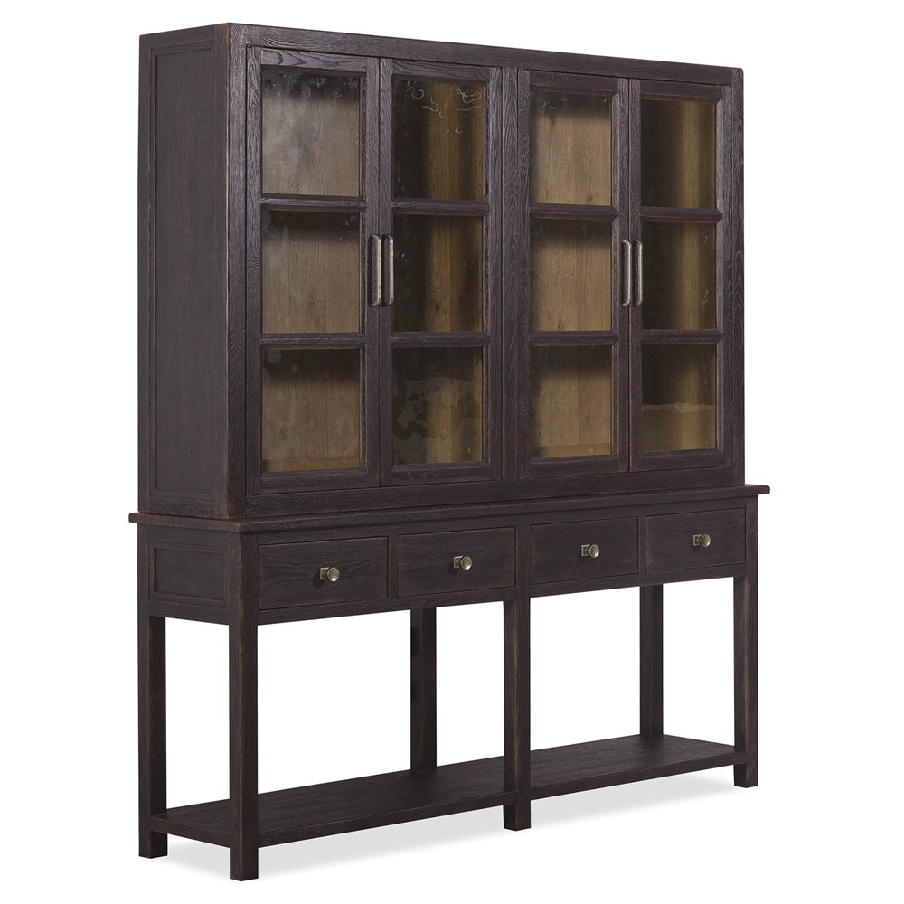 Siena Rustic Lodge Dark Brown Oak Dining Hutch|