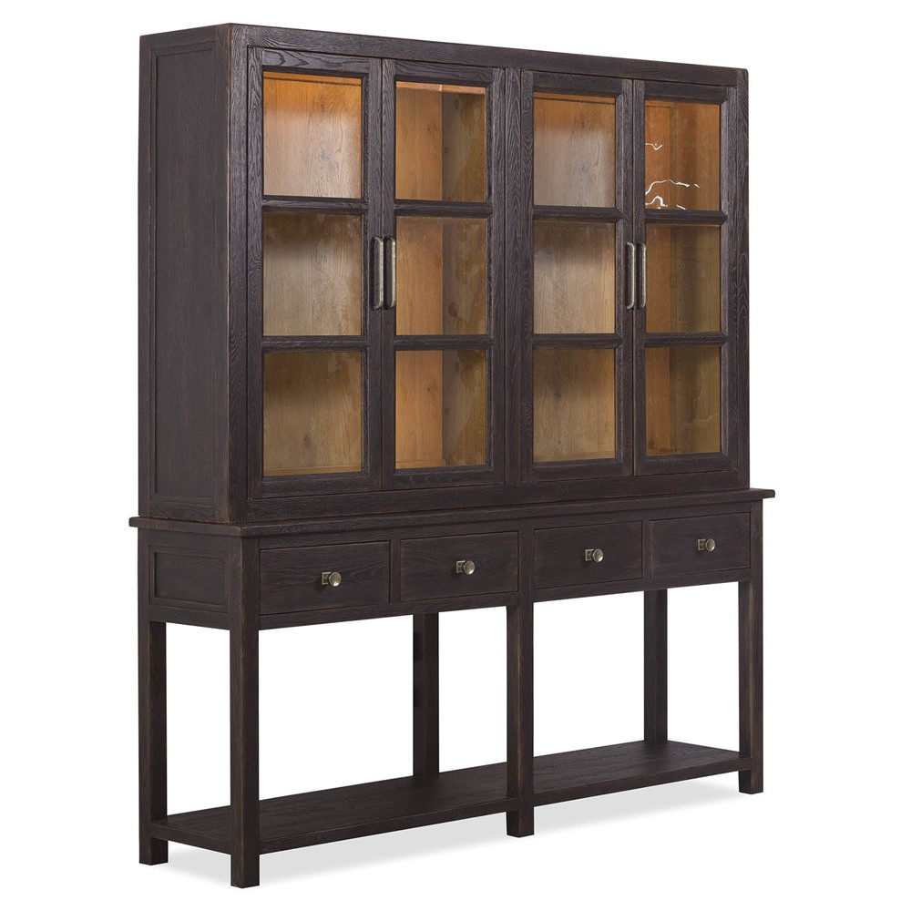 Siena Rustic Lodge Dark Brown Oak Dining Hutch|
