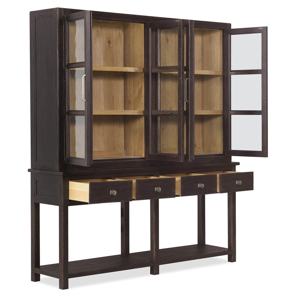 Siena Rustic Lodge Dark Brown Oak Dining Hutch|