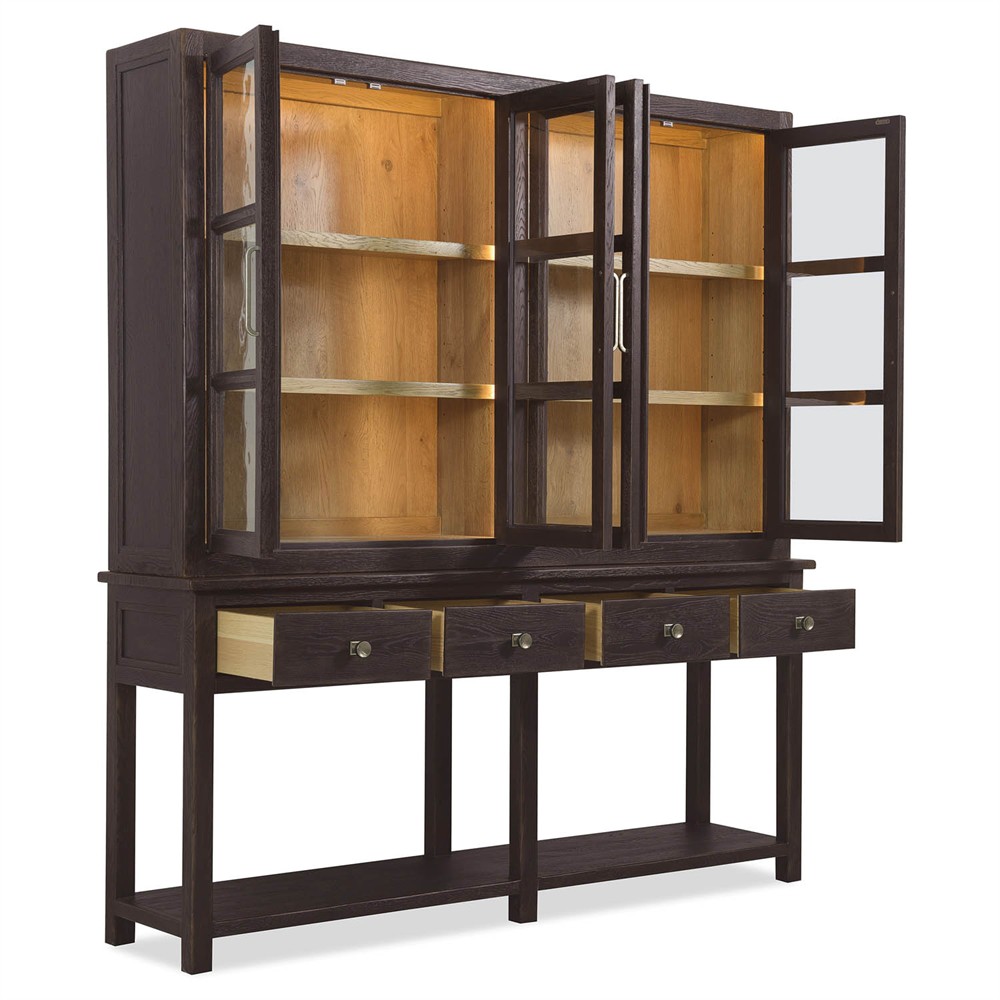 Siena Rustic Lodge Dark Brown Oak Dining Hutch|