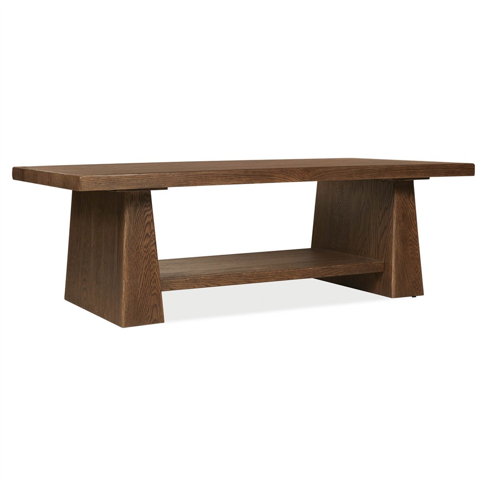 Siena Rustic Lodge Brown Oak Rectangular Coffee Table|