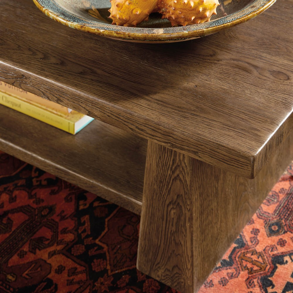 Siena Rustic Lodge Brown Oak Rectangular Coffee Table|