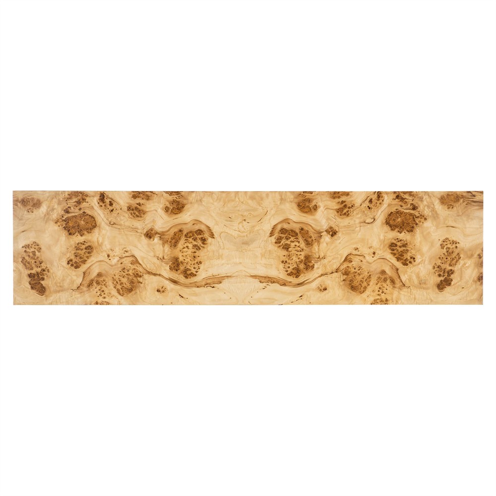 Aurore Modern Classic Brown Burl Wood Console Table|
