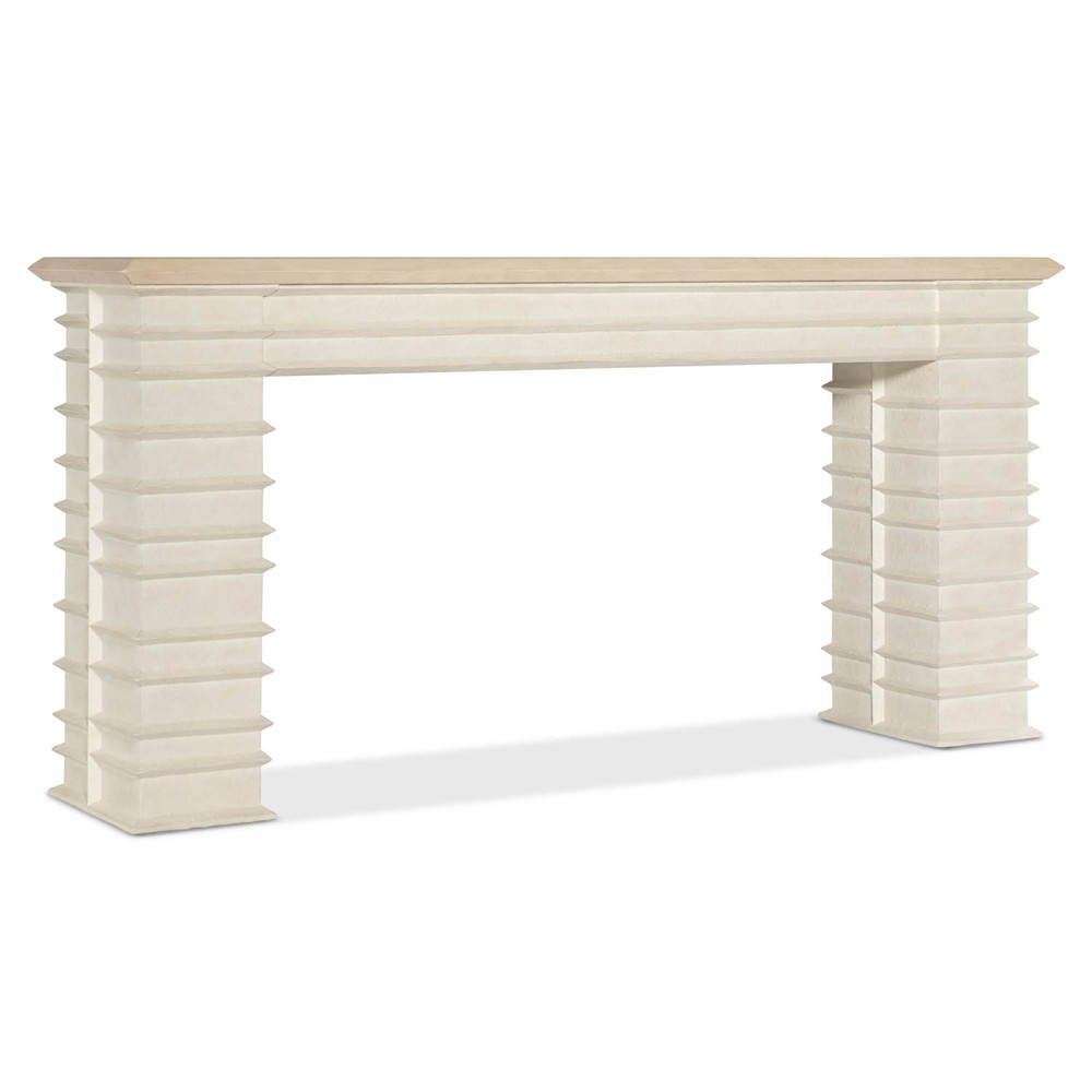 Gibson Updated Traditional Cream Resin Console Table|