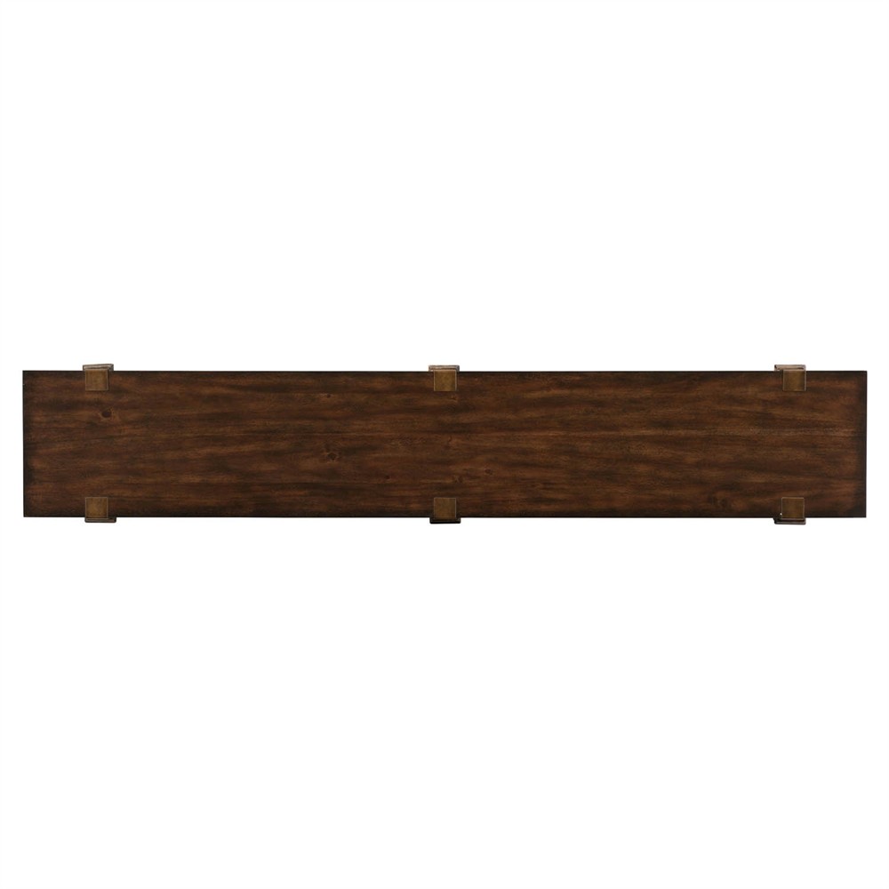 Skylar Rustic Lodge Dark Brown Acacia Wood Console Table|