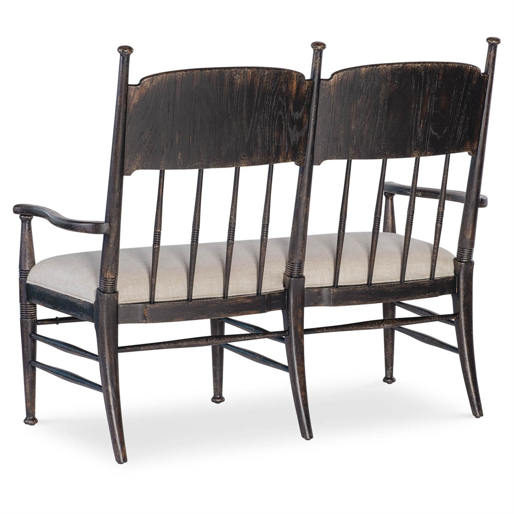 Asher Updated Traditional Beige Performance Black Oak Dining Bench|