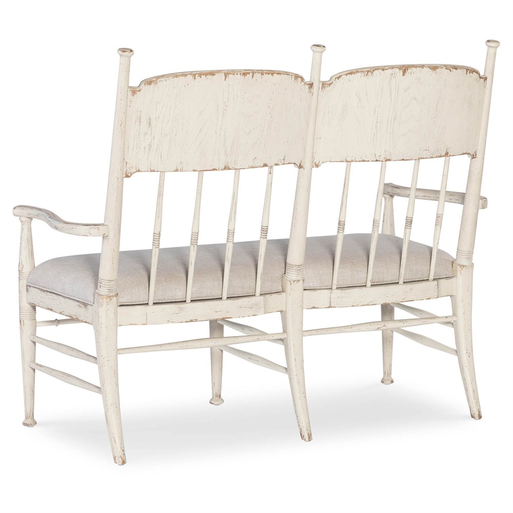 Asher Updated Traditional Beige Performance Cream Oak Dining Bench|