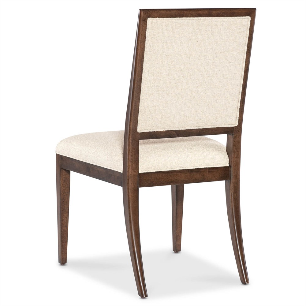 Alaine Modern Classic Beige Performance Dark Brown Wood Dining Chair|