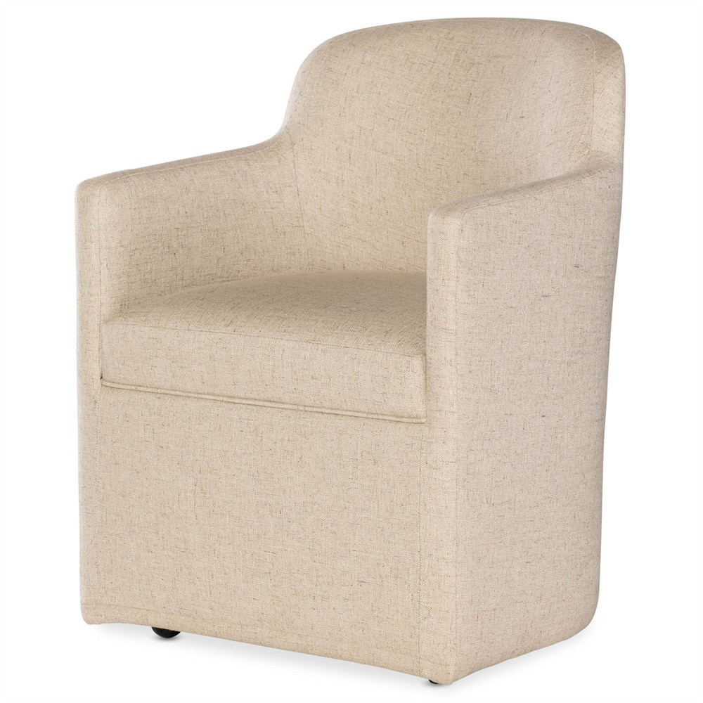 Adrienne Modern Classic Beige Performance Dining Arm Chair|