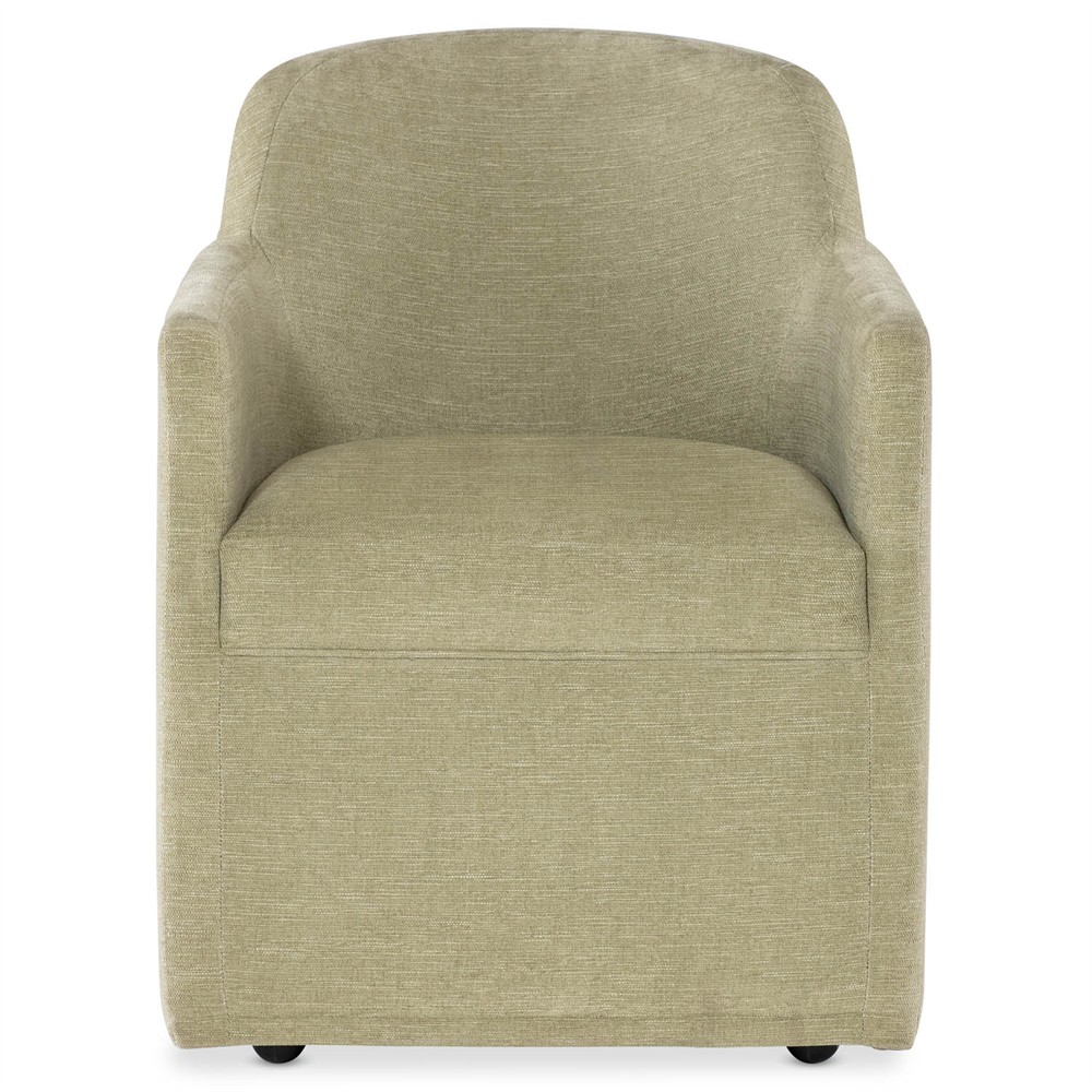 Adrienne Modern Classic Sage Green Performance Dining Arm Chair|