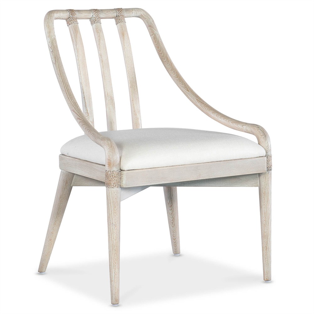 Oscar Coastal Cream Performance Light Brown Wood Dining Chair|