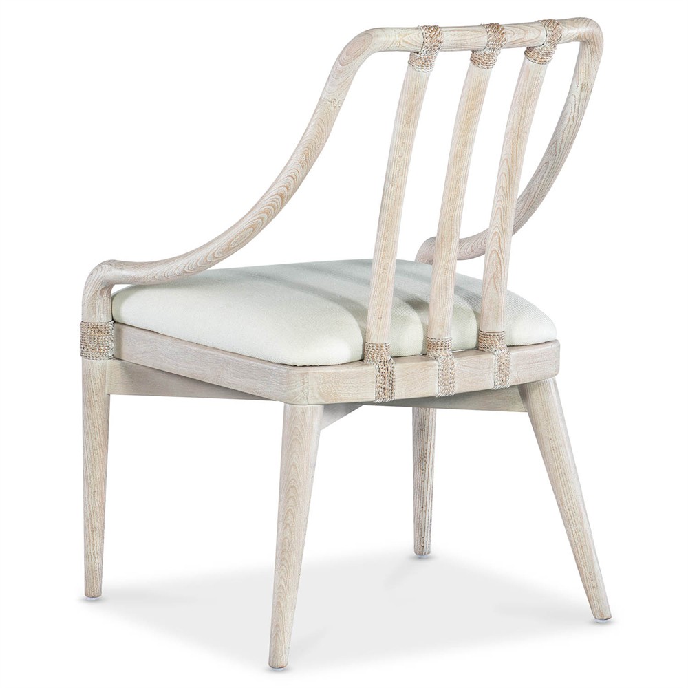 Oscar Coastal Cream Performance Light Brown Wood Dining Chair|