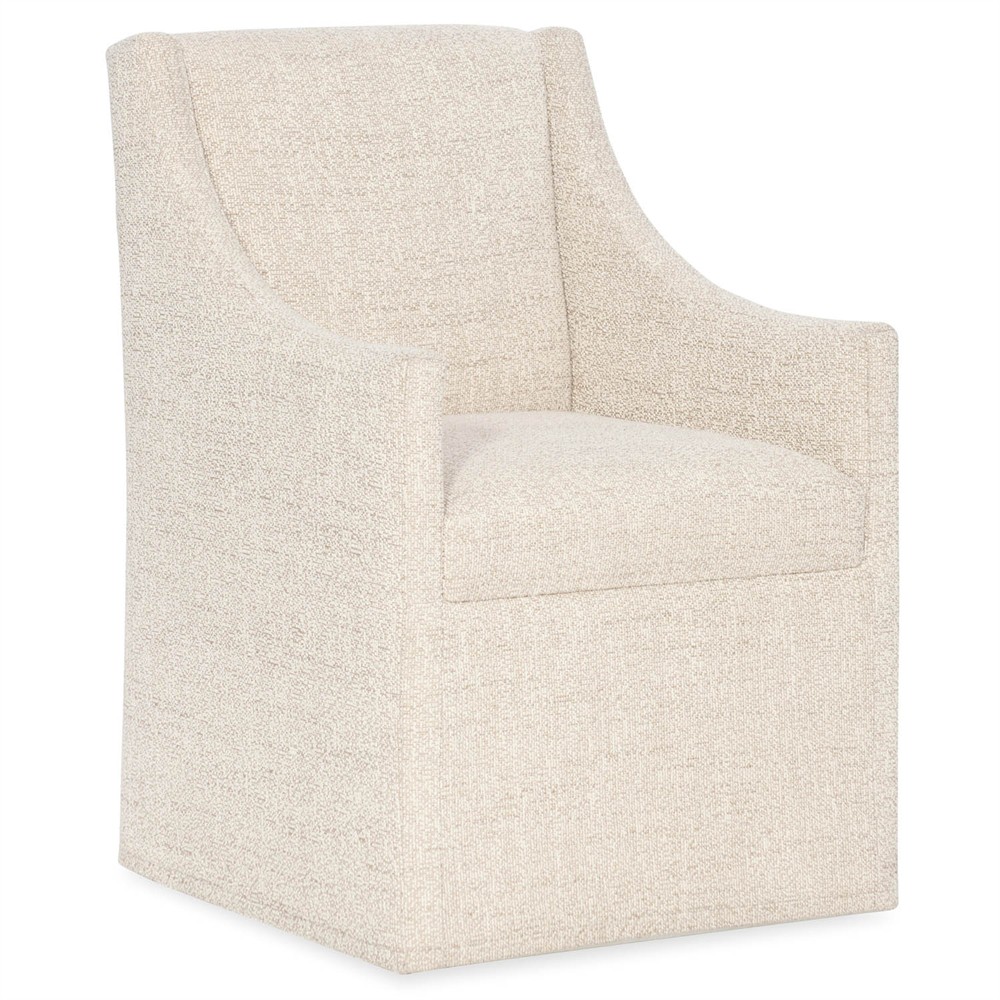 Selene Modern Classic Cream Linen Dining Arm Chair|
