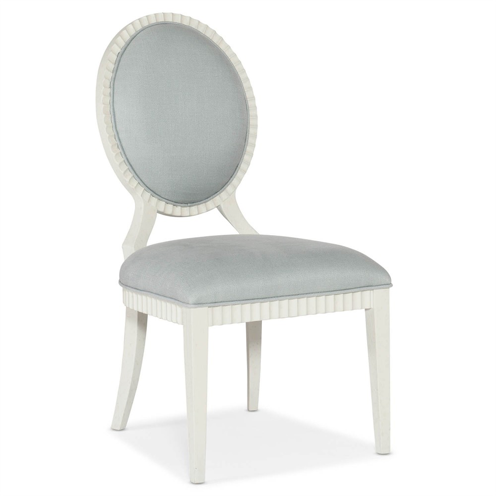 Calista French Country Light Blue Performance White Wood Dining Chair|