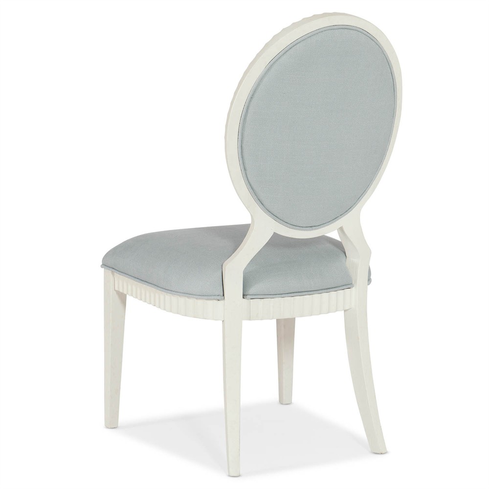 Calista French Country Light Blue Performance White Wood Dining Chair|