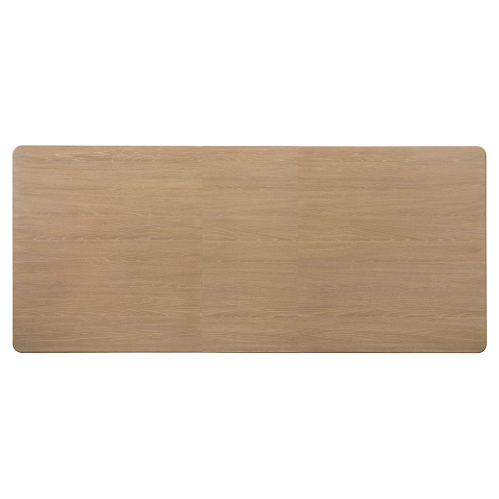 Roman Modern Light Brown Oak Rectangular Extendable Dining Table - 81-121"|