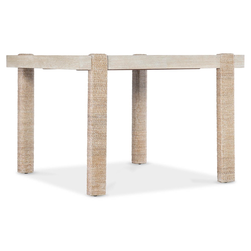 Oscar Coastal Light Oak Woven Rope Rectangular Extendable Dining Table - 44-66"|