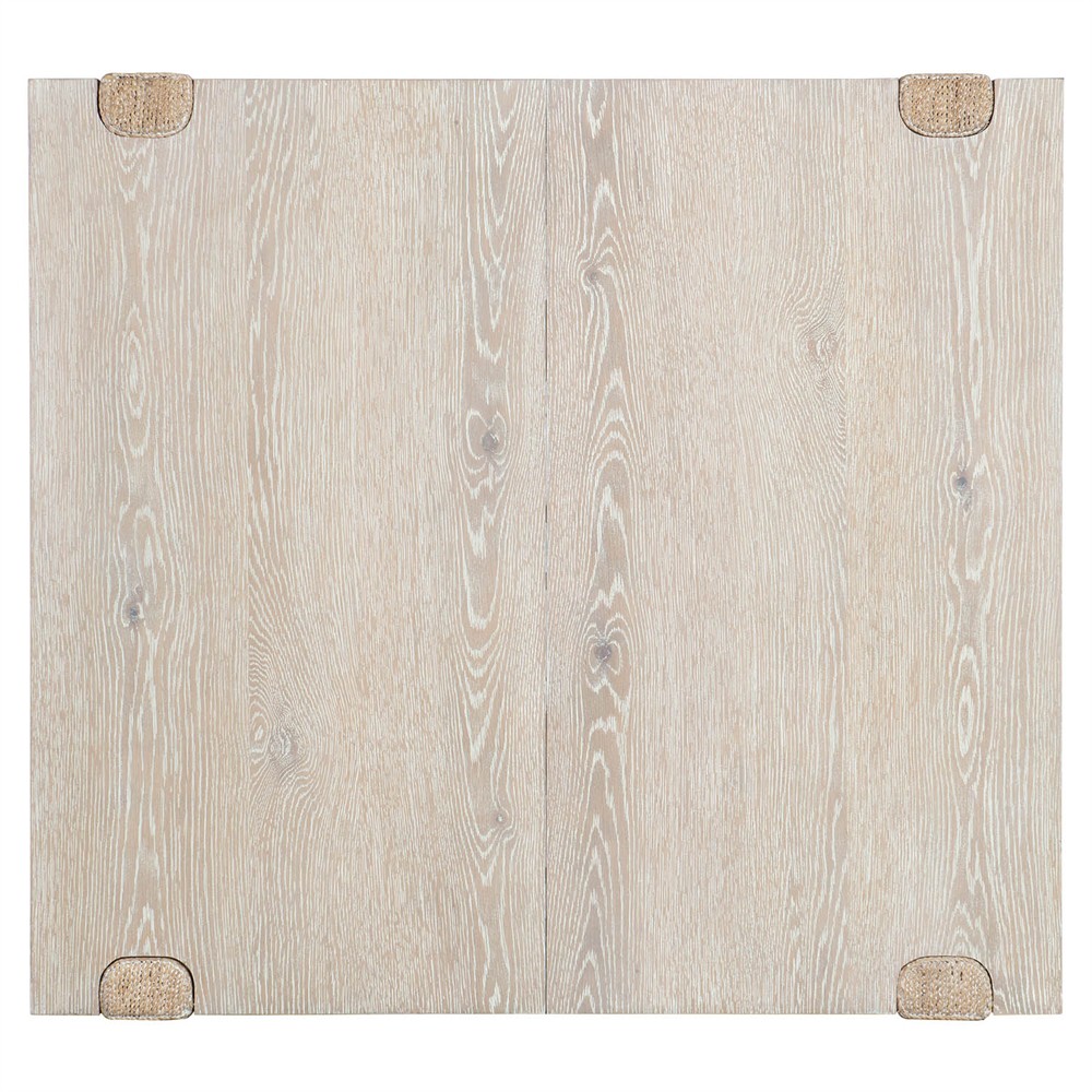 Oscar Coastal Light Oak Woven Rope Rectangular Extendable Dining Table - 44-66"|