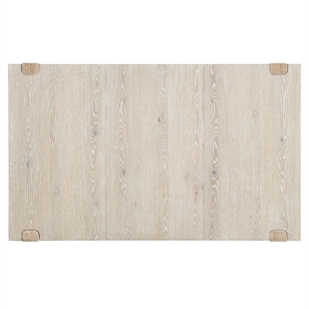 Oscar Coastal Light Oak Woven Rope Rectangular Extendable Dining Table - 44-66"|