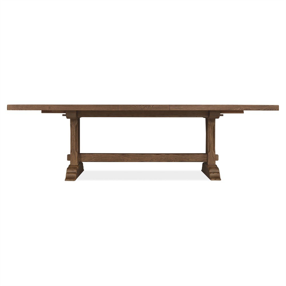 Siena Updated Traditional Brown Oak Rectangular Extendable Dining Table - 86-126"|