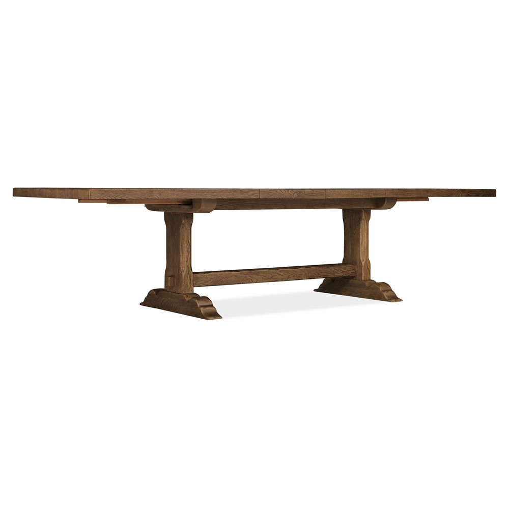 Siena Updated Traditional Brown Oak Rectangular Extendable Dining Table - 86-126"|