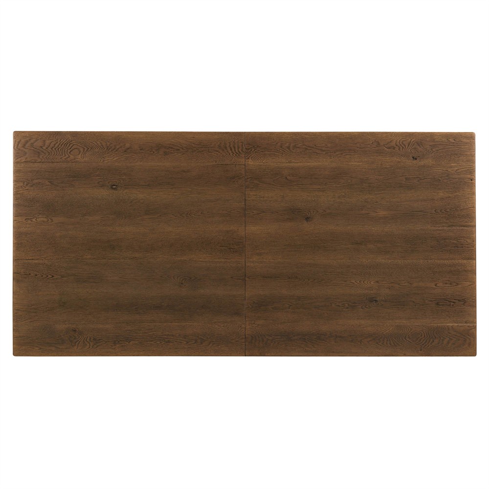 Siena Updated Traditional Brown Oak Rectangular Extendable Dining Table - 86-126"|