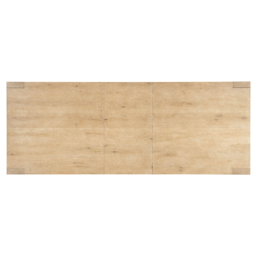 Nigel Coastal Beach Light Oak Rectangular Nigel Dining Table - 88-110"|