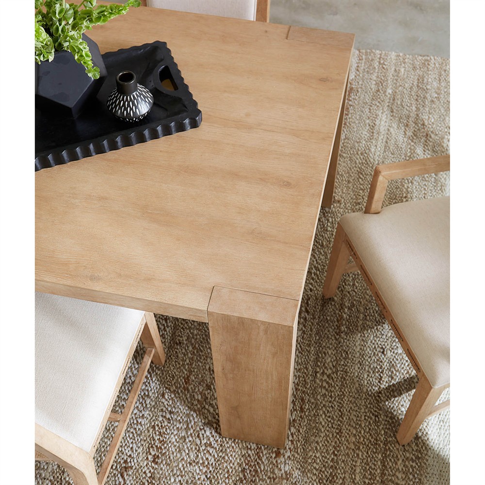 Nigel Coastal Beach Light Oak Rectangular Nigel Dining Table - 88-110"|
