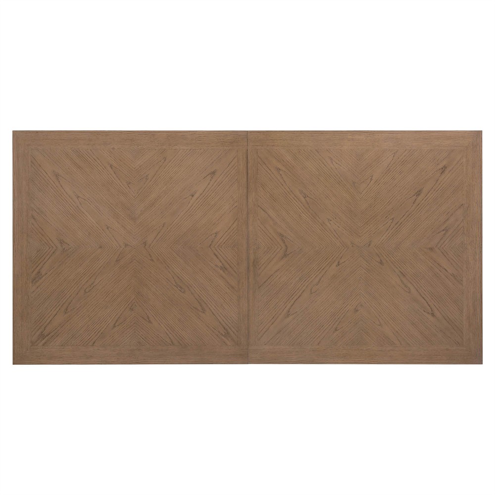 Amleto Modern Classic Brown Oak Rectangular Extendable Dining Table - 84-102"|