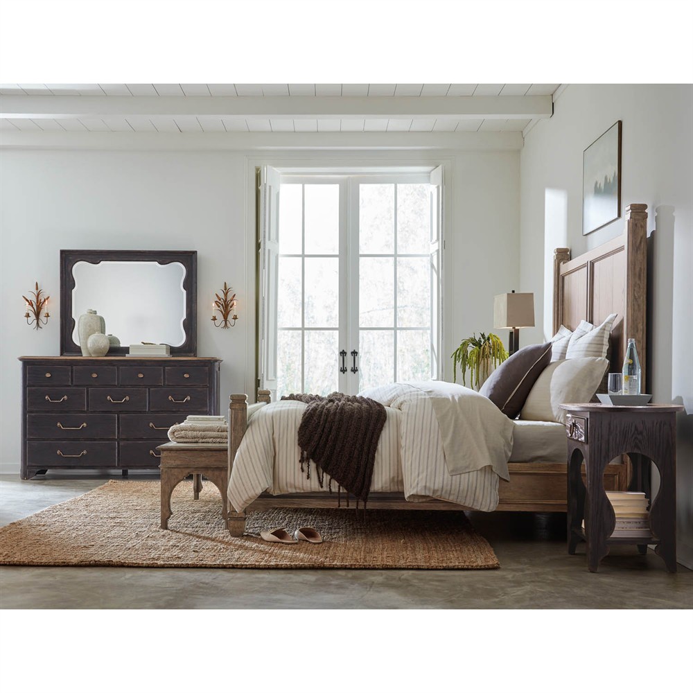 Asher French Country Black Oak Dresser|