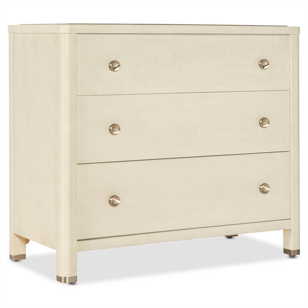 Elara Coastal Beach Cream Raffia Oak Dresser|