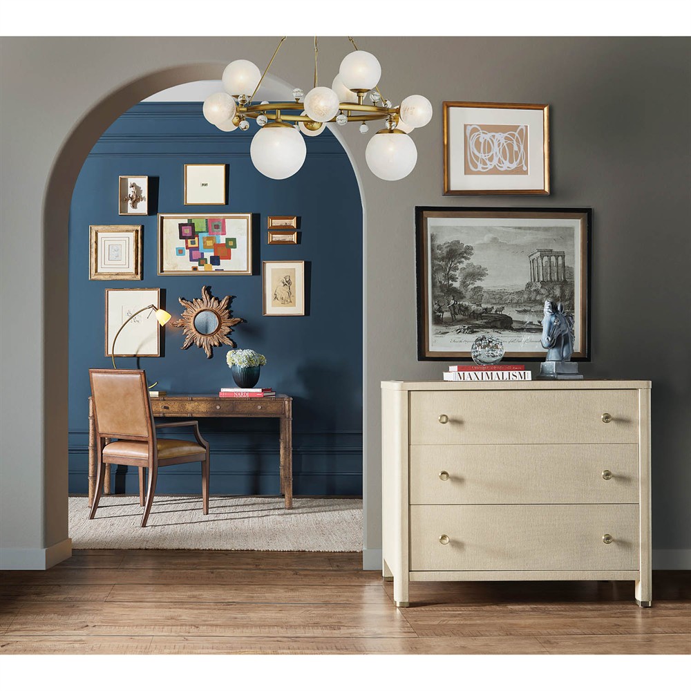 Elara Coastal Beach Cream Raffia Oak Dresser|