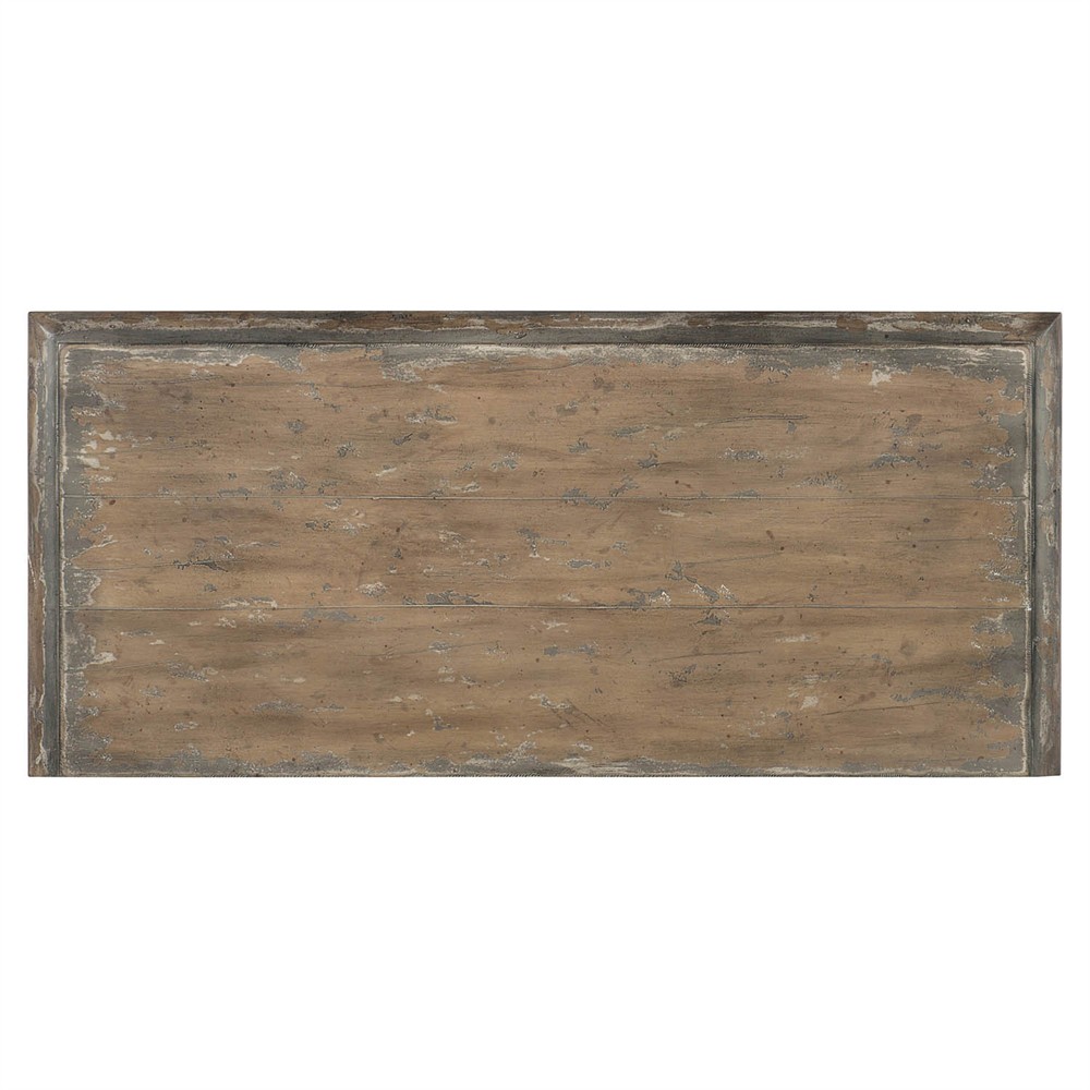 Harvey French Country Distressed Brown Maple Wood Bachelor Chest|